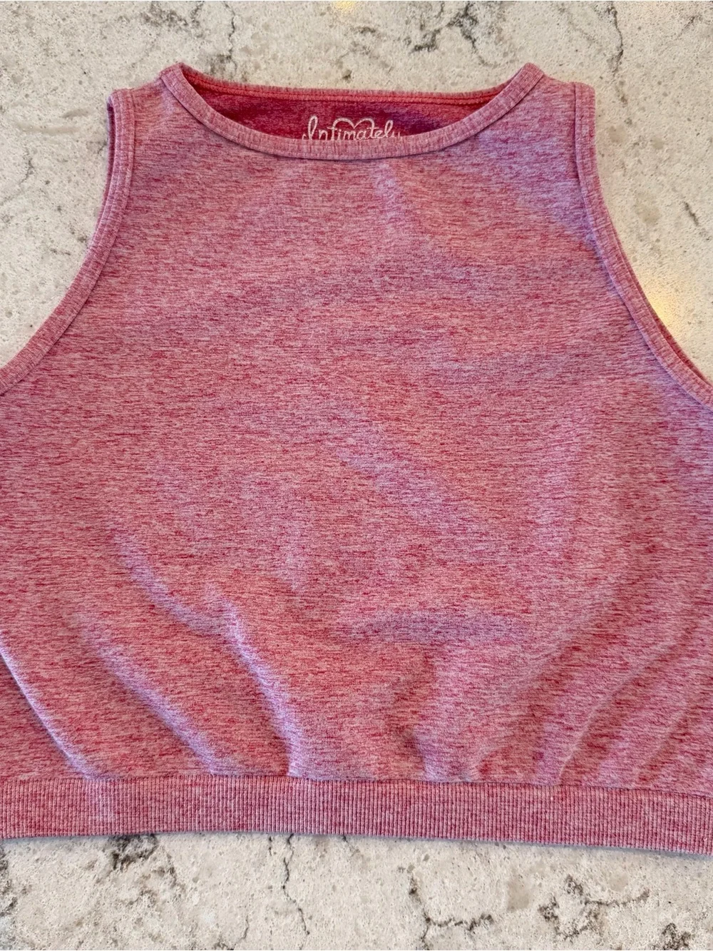 Intimately Free People Pink Cropped Tank Top Bralette Ribbed Hem XS/S